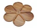Acacia Wood Modular Flower Serving Platter Set - Versatile Tableware
